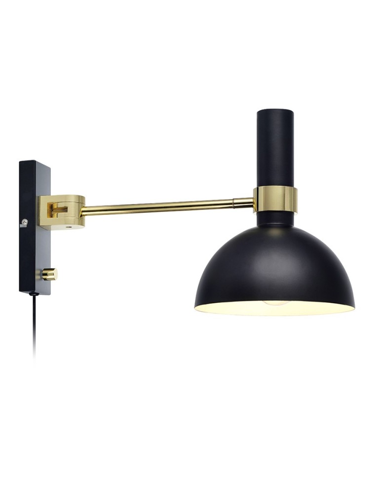Scandinavian style wall lamps - Markslojd LARRY Wall lamp 1L Black/Gold Brushed 106970 - product kolory-swiatla.pl 1