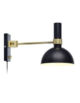 Markslojd LARRY Wall lamp 1L Black/Gold Brushed 106970