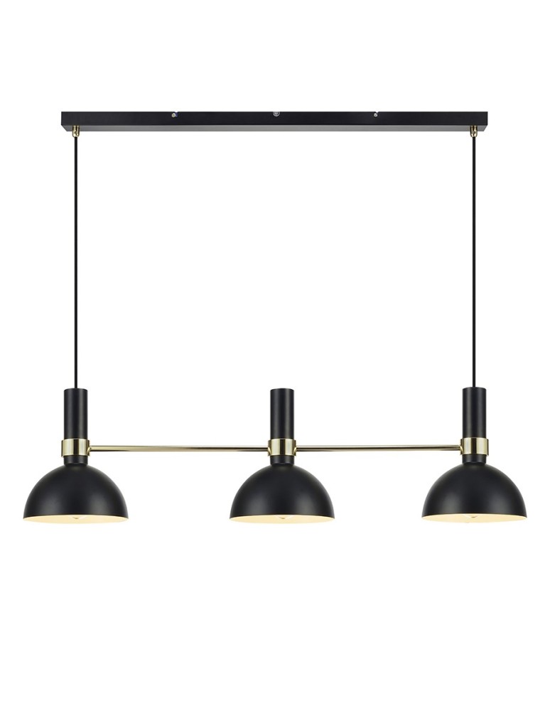 Triple pendant lamps - Markslojd LARRY Pendant 3L Black/Gold Brushed 106971 - product kolory-swiatla.pl 1