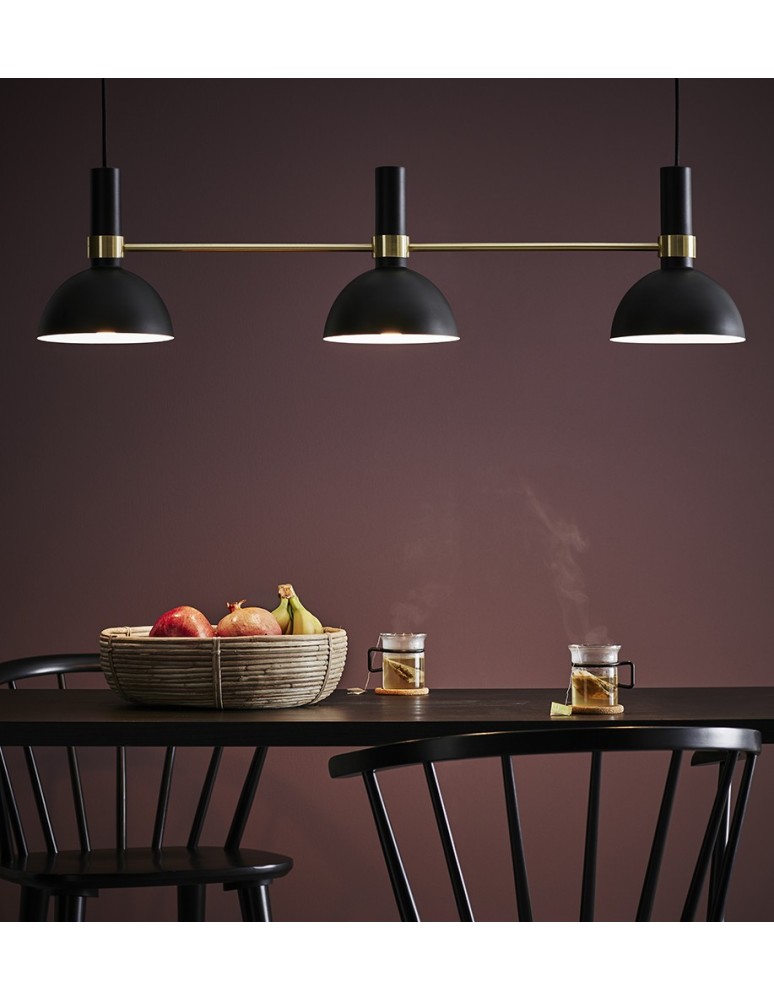Triple pendant lamps - Markslojd LARRY Pendant 3L Black/Gold Brushed 106971 - product kolory-swiatla.pl 2
