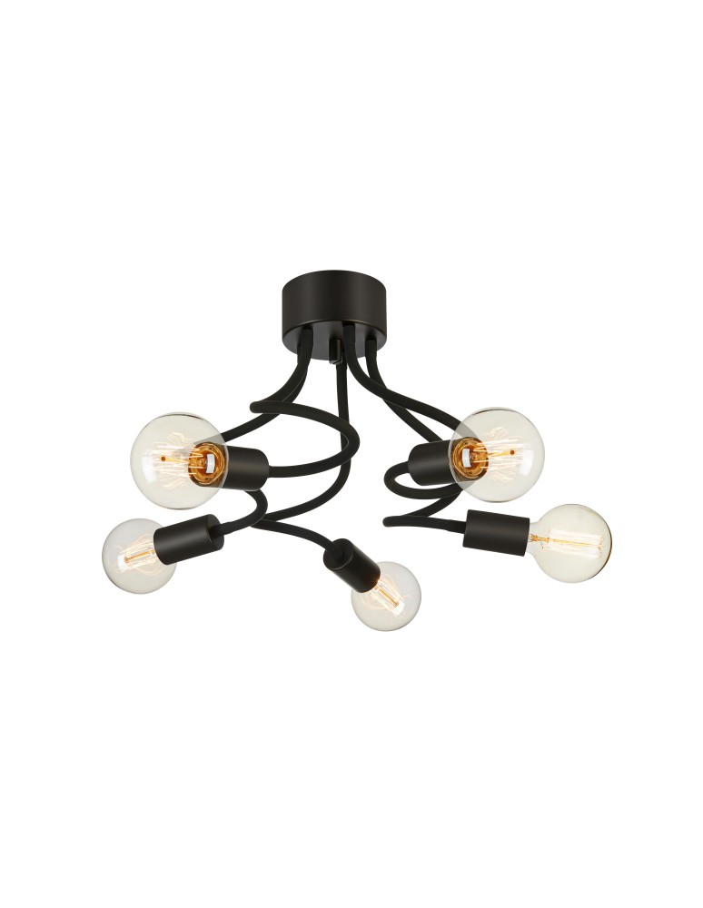 Loft ceiling lamps - industrial - Markslojd MEDUSA Ceiling 5L Black/Grey 107931 - product kolory-swiatla.pl 1