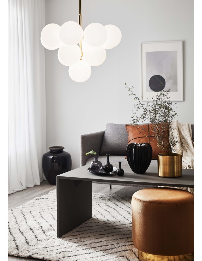 Pendant lamps spheres - Markslojd MERLOT Pendant 13L Gold/White 107903 - product kolory-swiatla.pl 2