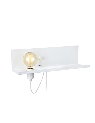Markslojd MULTI Wall lamp/USB shelf 1L White 106969
