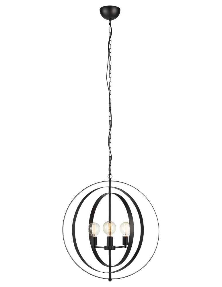 Pendant lamps - Markslojd ORBIT Pendant 3L Matte Black 107942 - product kolory-swiatla.pl 1