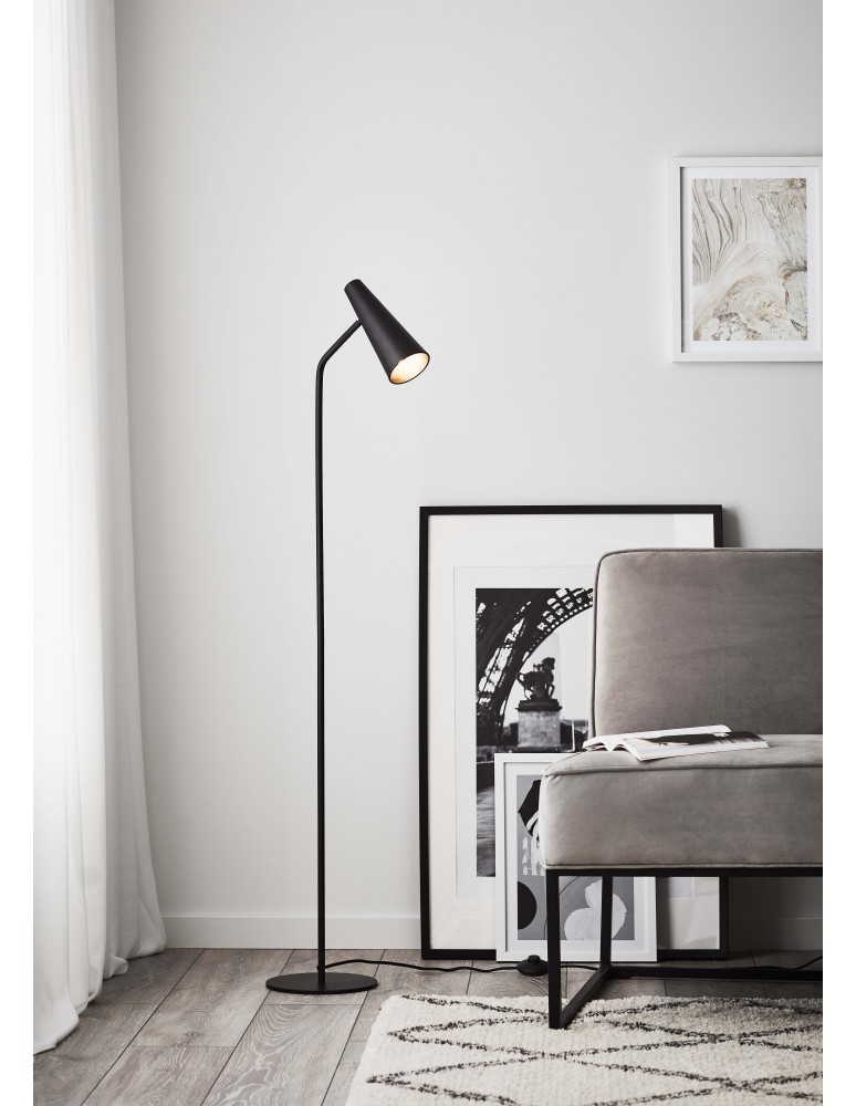 Floor lamps for reading - Markslojd PEAK Floor 1L Black 107900 - product kolory-swiatla.pl 2