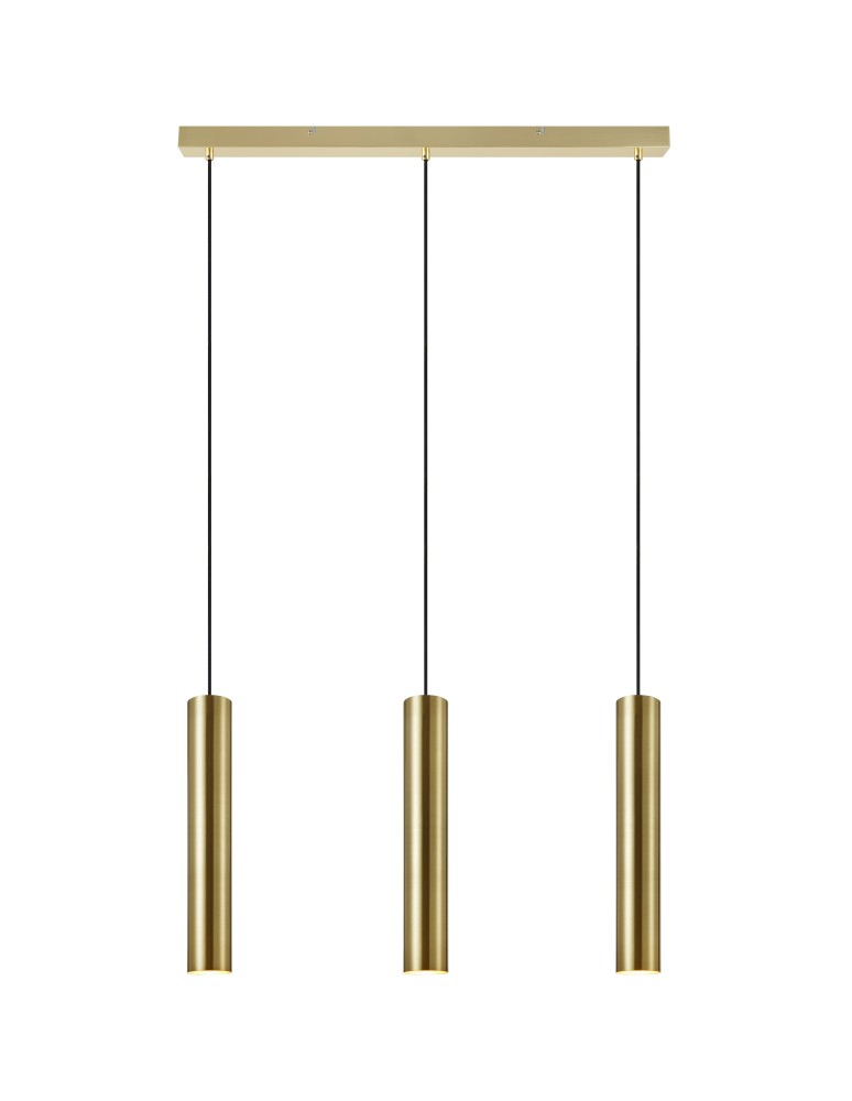 Pendant tube lamps - Markslojd RUBEN Pendant 3L Brushed Gold 107883 - product kolory-swiatla.pl 1
