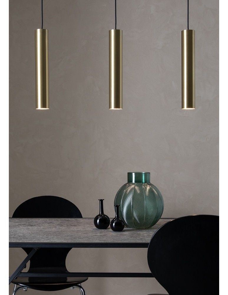 Pendant tube lamps - Markslojd RUBEN Pendant 3L Brushed Gold 107883 - product kolory-swiatla.pl 2