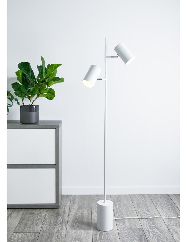 Youth floor lamps - Markslojd TWIN Floor Floor 2L White 107948 - product kolory-swiatla.pl 2