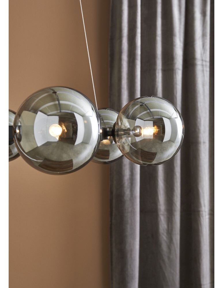 Pendant lamps spheres - Markslojd CIRCLE Pendant 6L Black/Smoky 108051 - product kolory-swiatla.pl 3