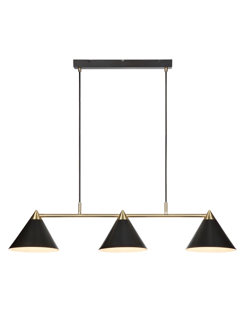 Triple pendant lamps - Markslojd KLINT Pendant 3L Black/Antique 108074 - product kolory-swiatla.pl 1