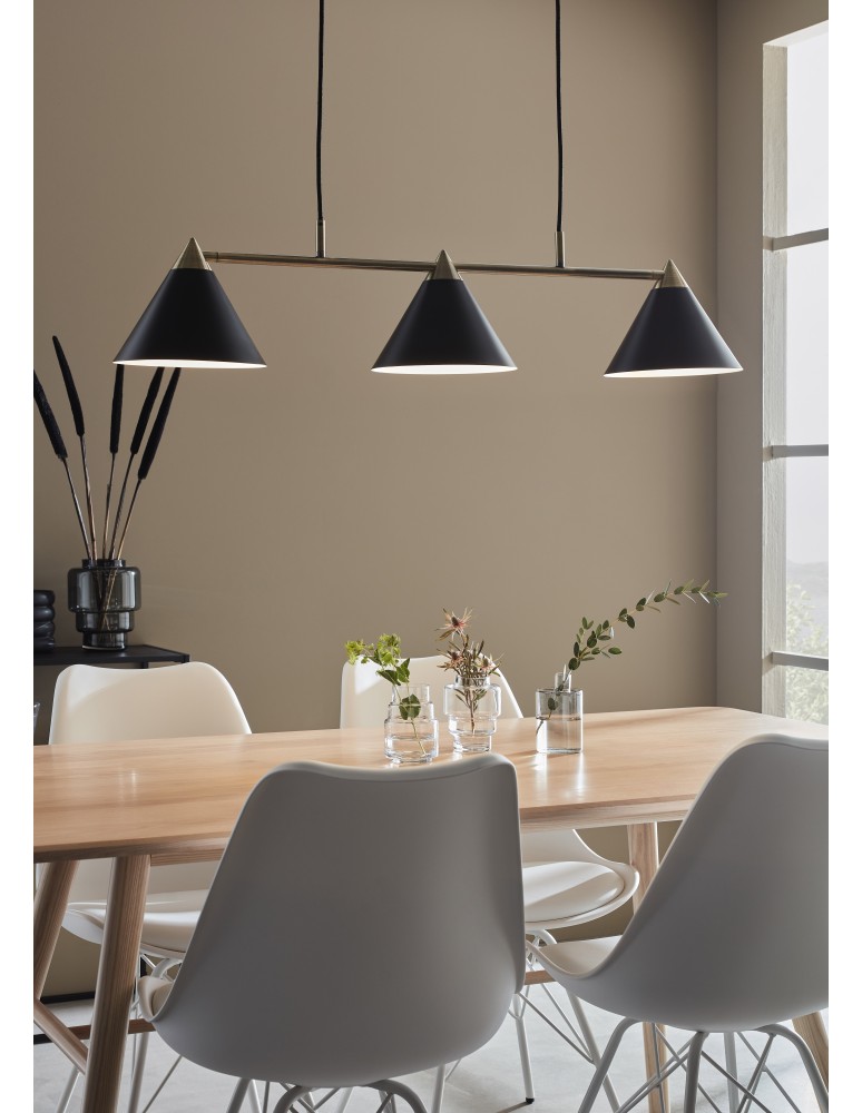 Triple pendant lamps - Markslojd KLINT Pendant 3L Black/Antique 108074 - product kolory-swiatla.pl 2