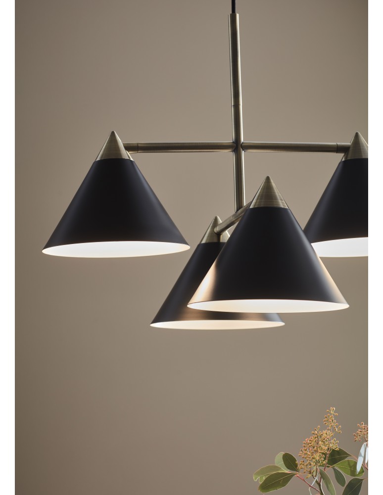 Pendant lamps - Markslojd KLINT Pendant 4L Black/Antique 108076 - product kolory-swiatla.pl 3