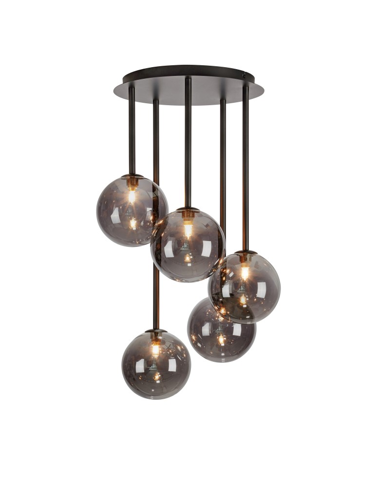 Scandinavian style ceiling lamps - Markslojd UNIVERSE Ceiling 5L Black/Smoked 108111 - product kolory-swiatla.pl 1