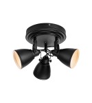 Bathroom ceiling lamps - Markslojd FJÄLLBACKA Ceiling 3L Black IP44 108081 - product 1