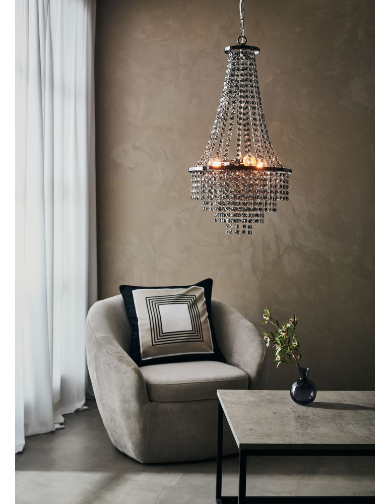 Glamour chandeliers - Markslojd ALLINGTON Pendant 3L Black/Black Chrome 108124 - product kolory-swiatla.pl 2