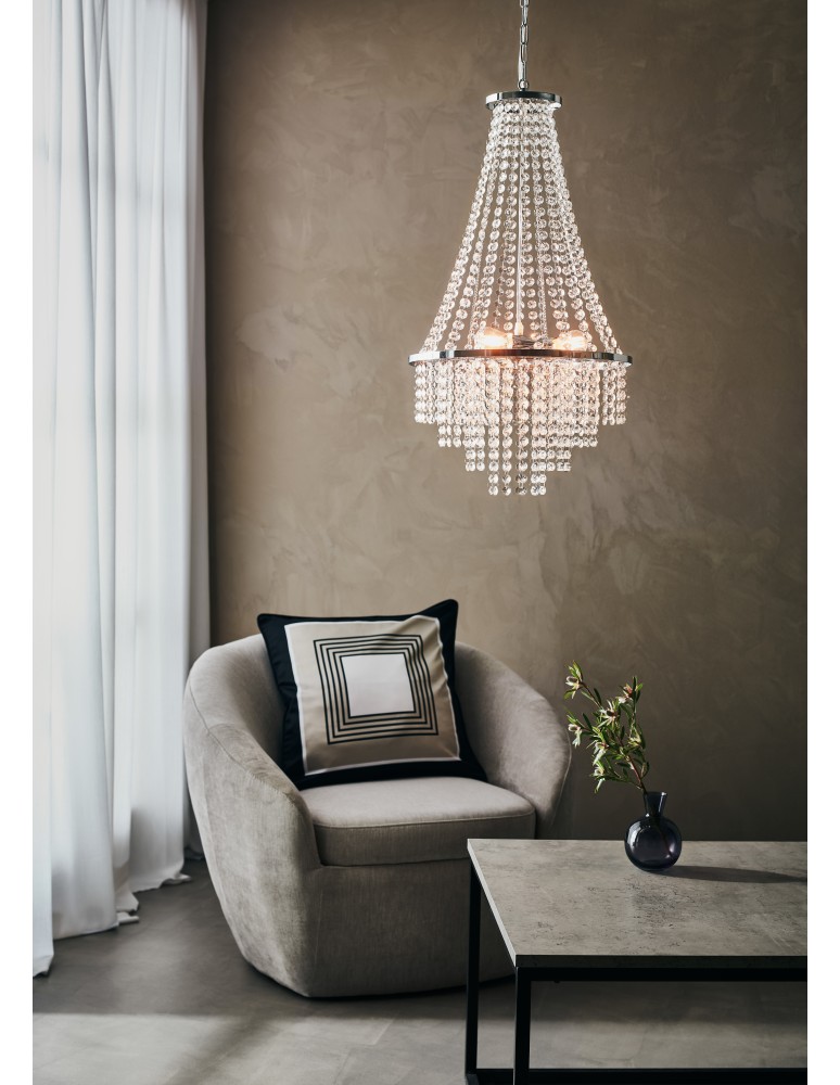 Glamour chandeliers - Markslojd ALLINGTON Pendant 3L Transparent/Chrome 108125 - product kolory-swiatla.pl 2