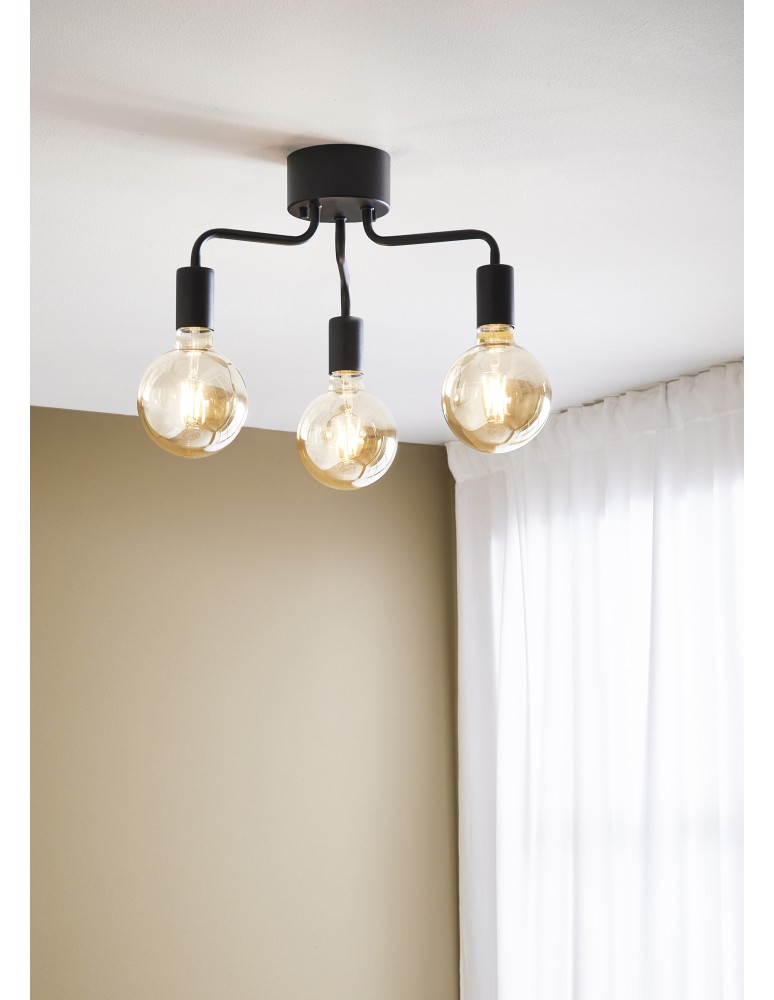 Scandinavian style ceiling lamps - Markslojd AVERY Ceiling 3L Black 108102 - product kolory-swiatla.pl 2