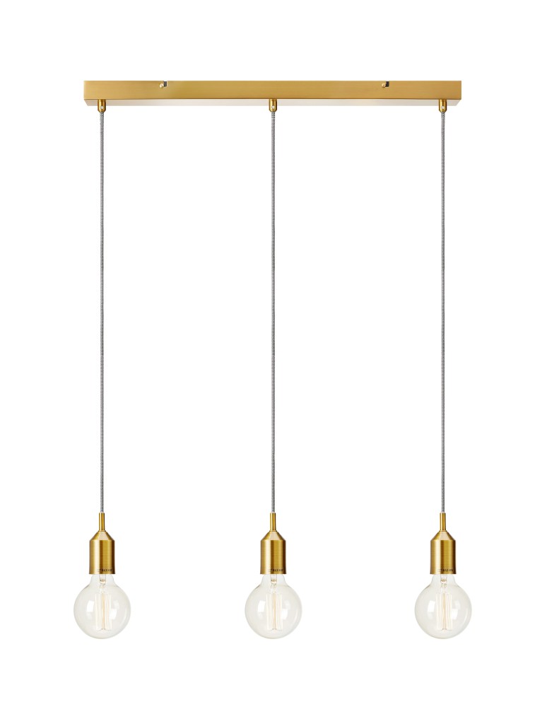 Triple pendant lamps - Markslojd BRONX Pendant 3L Straight Brown 108097 - product kolory-swiatla.pl 1