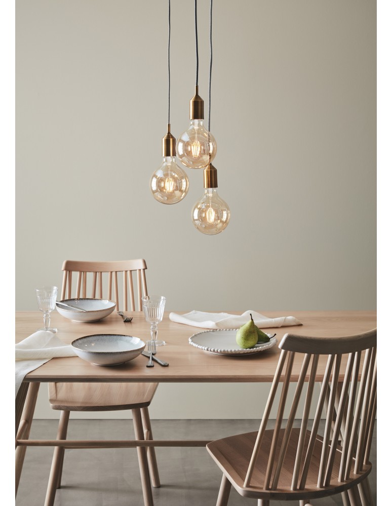 Triple pendant lamps - Markslojd BRONX Pendant 3L Round Brown 108099 - product kolory-swiatla.pl 2