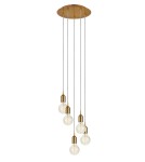 Pendant lamps bulbs - Markslojd BRONX Pendant 5L Round Brown 108100 - product 1