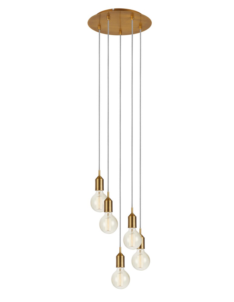 Pendant lamps bulbs - Markslojd BRONX Pendant 5L Round Brown 108100 - product kolory-swiatla.pl 1