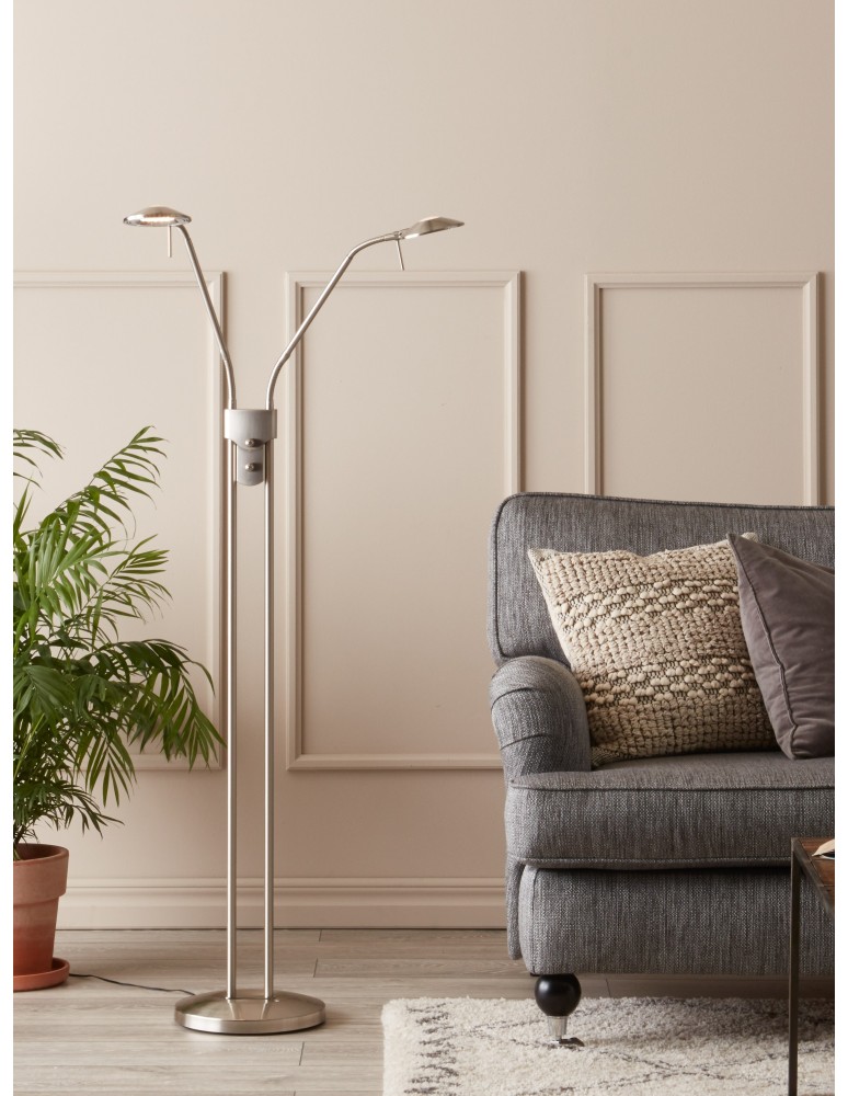 Floor lamps - Markslojd HUDSON Floor 2L Steel 105583 - product kolory-swiatla.pl 2