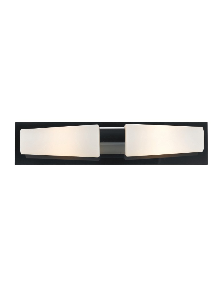 Bathroom wall lamps - Markslojd BRASTAD Wall lamp 2L Black/White IP44 107616 - product kolory-swiatla.pl 1