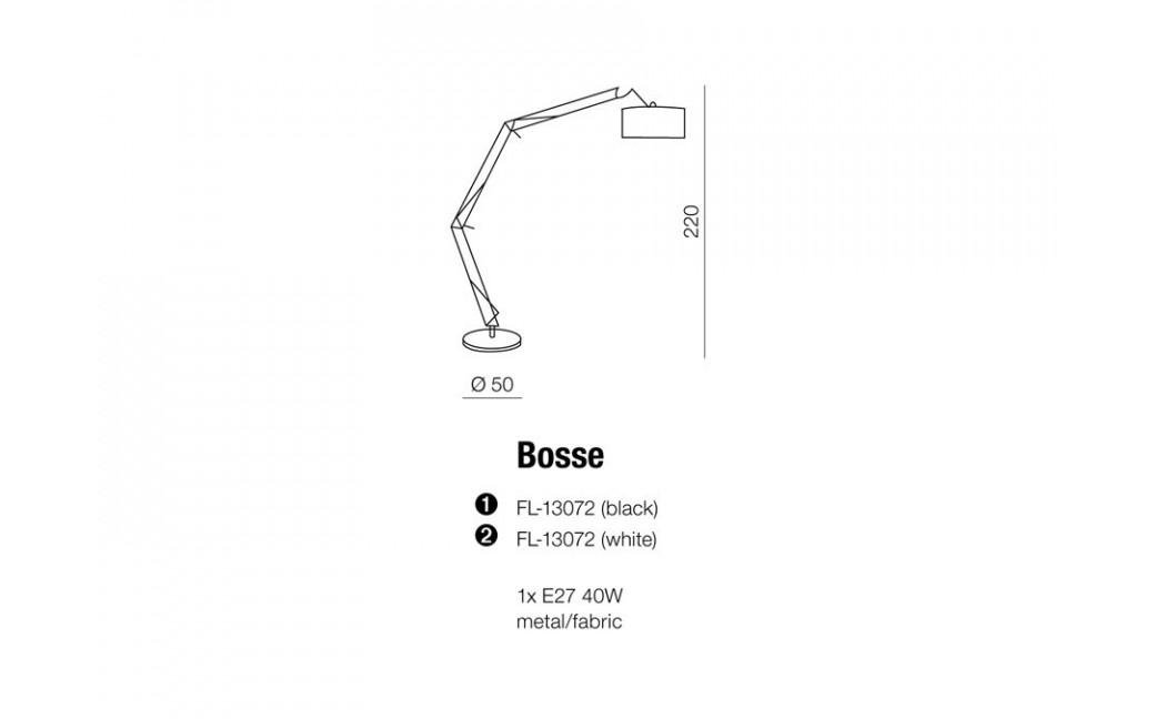 Azzardo BOSSE WHITE 1xE27 Podłogowa Biały AZ1040