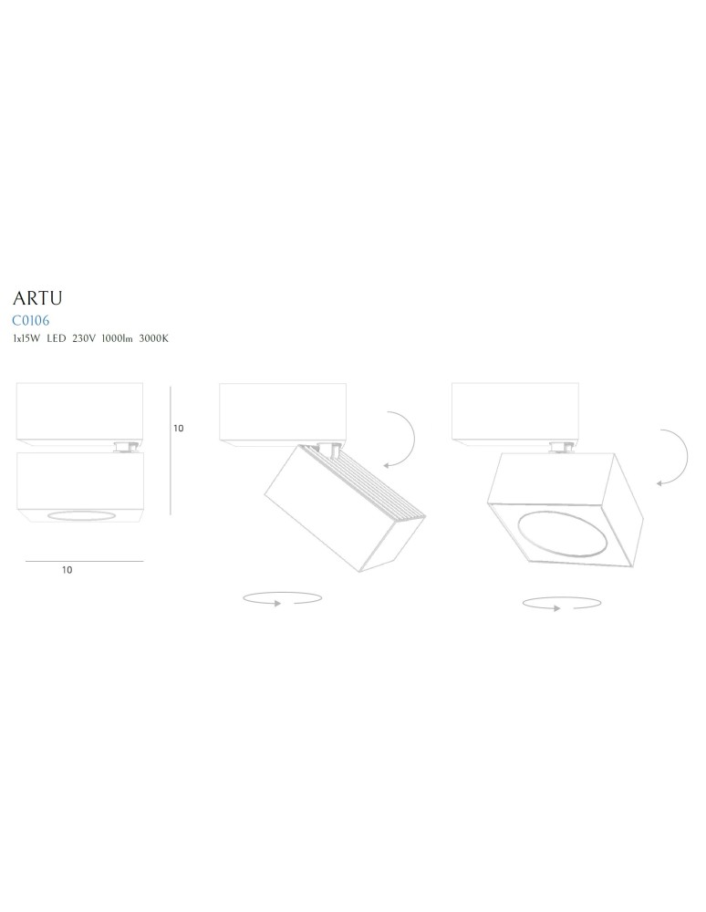 LED headlights - Maxlight Artu Ceiling Lamp C0106 - product kolory-swiatla.pl 4