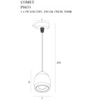 LED pendant lamps - Maxlight Comet Round Pendant Lamp P0433. - product 8