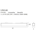 Modern ceiling lamps - Maxlight Linear White 18W 4000K Dimmable Ceiling Lamp C0124D. - product 6