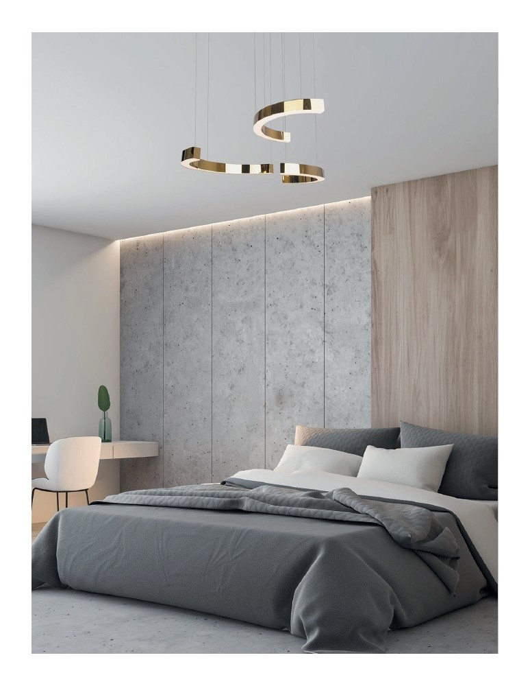 LED pendant lamps - Maxlight Lotus 40W Gold Dimmable P0394D Pendant Lamp. - product kolory-swiatla.pl 2