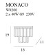 MAXlight Monaco Kinkiet 2xG9 Złoty W0288