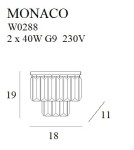 Glamour wall lamps - Maxlight Wall lamp Monaco Gold W0288 - product 2