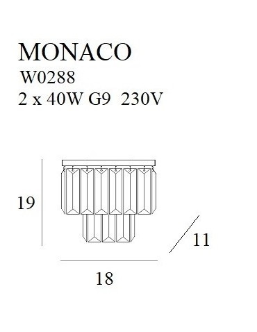 Maxlight Wall lamp Monaco Gold W0288 - product 2