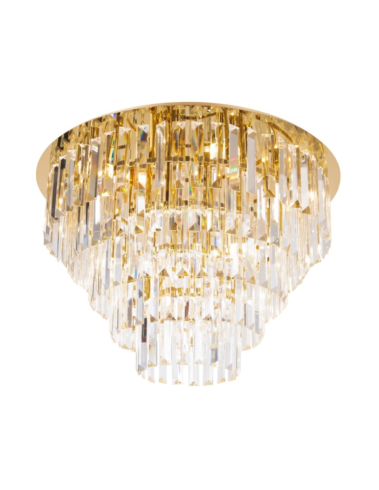 Ceiling lamps with crystals - Maxlight Plafond Monaco Gold Ø 60 cm C0206 - product kolory-swiatla.pl 1