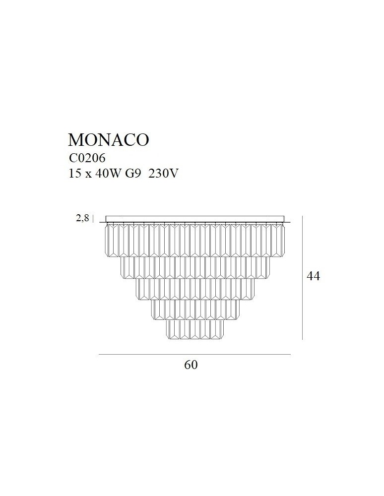 Ceiling lamps with crystals - Maxlight Plafond Monaco Gold Ø 60 cm C0206 - product kolory-swiatla.pl 2