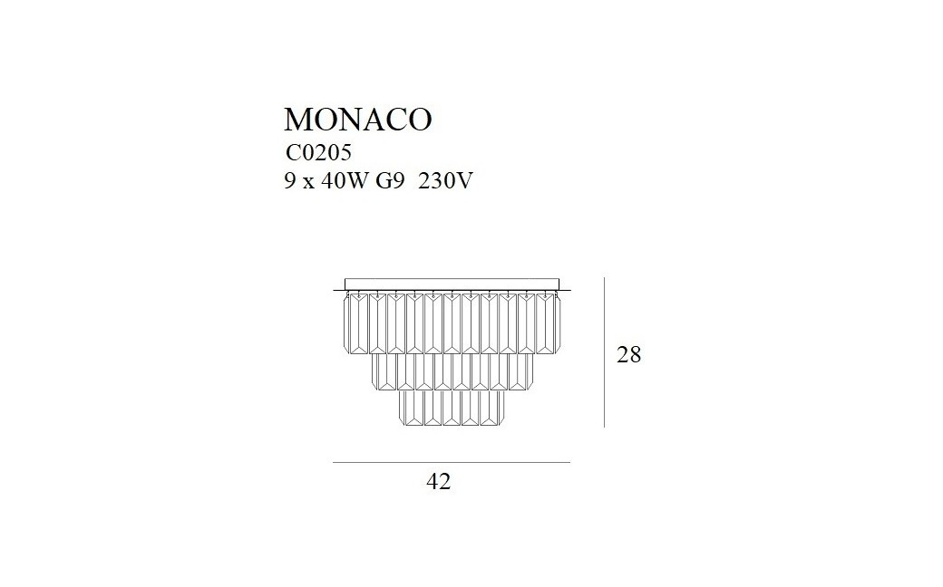 MAXlight Monaco Plafon Złoty 9xG9 42cm C0205