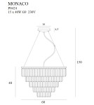 Pendant lamps - Maxlight Monaco Pendant Lamp Gold Ø 60 cm P0424 - product 2