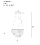 Pendant lamps - Maxlight Monaco Pendant Lamp Gold Ø 42 cm P0423 - product 2