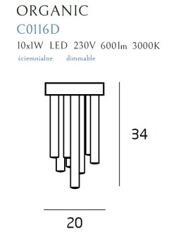 Maxlight Plafon Organic Miedź Mały Ściemnialny C0116D - produkt 2