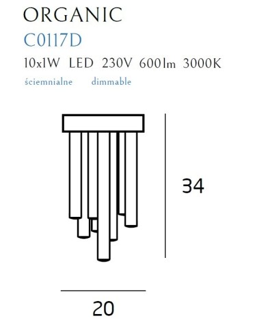 Maxlight Plafond Organic Chrome Small Dimmable C0117D. - product 2