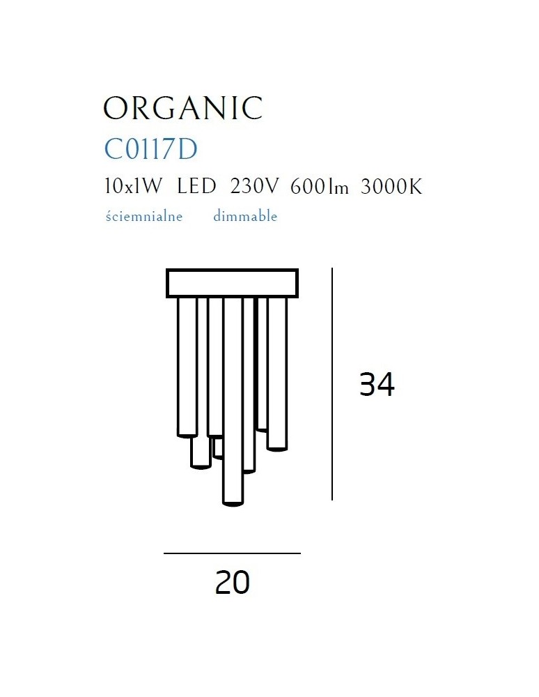 Modern ceiling lamps - Maxlight Plafond Organic Chrome Small Dimmable C0117D. - product kolory-swiatla.pl 2