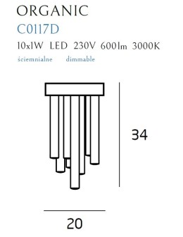 Maxlight Plafon Organic Chrom Mały Ściemnialny C0117D - produkt 2