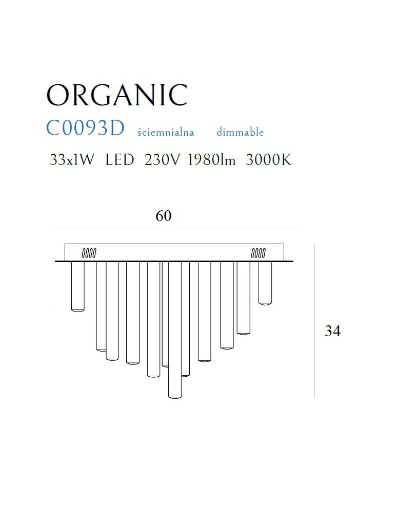 Modern ceiling lamps - Maxlight Plafond Organic 33X1 Copper Dimmable C0093D. - product kolory-swiatla.pl 3