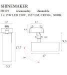 Recessed ceiling spotlights - Maxlight Shinemaker White-Dimmable Recessed Lamp H0119 - product 7