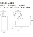 Recessed ceiling spotlights - Maxlight Shinemaker Recessed Lamp Black- Dimmable H0120. - product 7