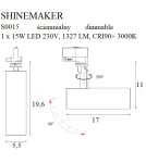 Lamps for 3-phase busbars - Maxlight Shinemaker Light Rail Lamp White- Dimmable S0015 - product 8