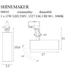 Lamps for 3-phase busbars - Maxlight Shinemaker Busbar Lamp Black- Dimmable S0016 - product 7
