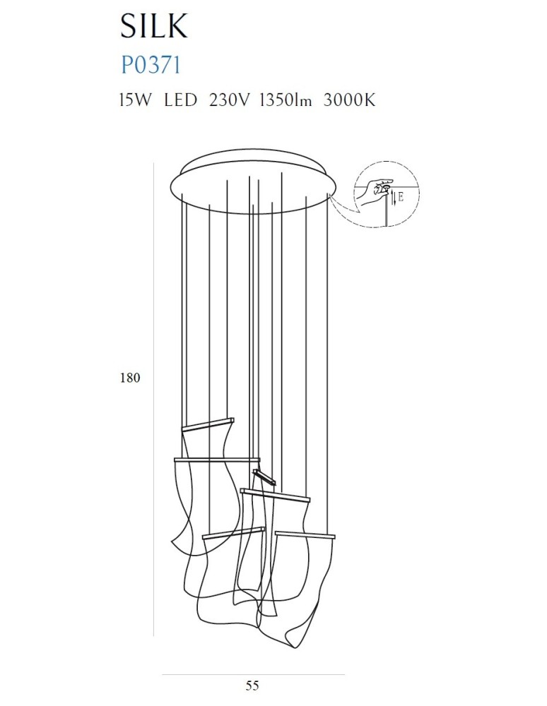 LED pendant lamps - Maxlight Silk Dimmable P0371D Pendant Lamp. - product kolory-swiatla.pl 4